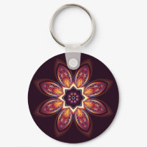 Golden Lotus Fractal Keychain