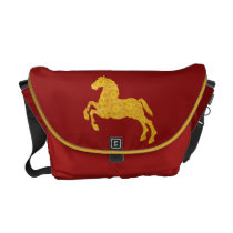 Golden Lotus Petal Pattern CNY Horse On Dark Red Courier Bags at  Zazzle