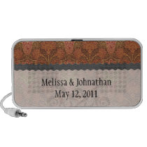golden lovely damask  wedding keepsake laptop speakers
