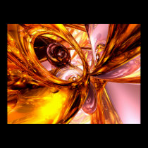 Golden Maelstrom Abstract Poster posters