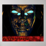 Golden Mask Reflecting Death's Domain Print