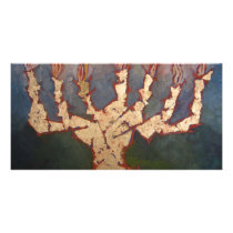 Golden Menorah photo cards