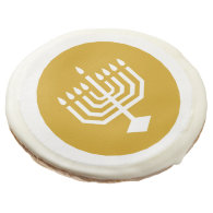Golden Menorah Sugar Cookie