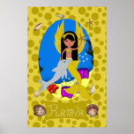 Golden Merfaery and Dolphin Print
