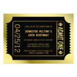 Golden Movie Ticket invitations