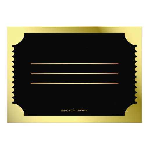 Golden Movie Ticket Invites