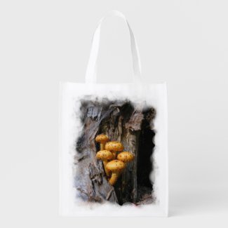 Golden Mushrooms ~ Poly bag Reusable Grocery Bag