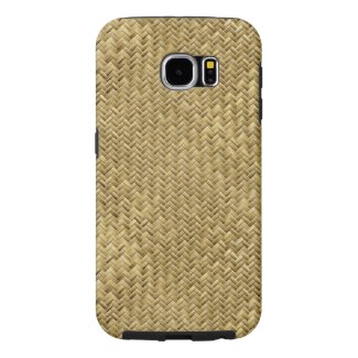 Golden (natural) Basket Weave Geometric Pattern Samsung Galaxy S6 Cases