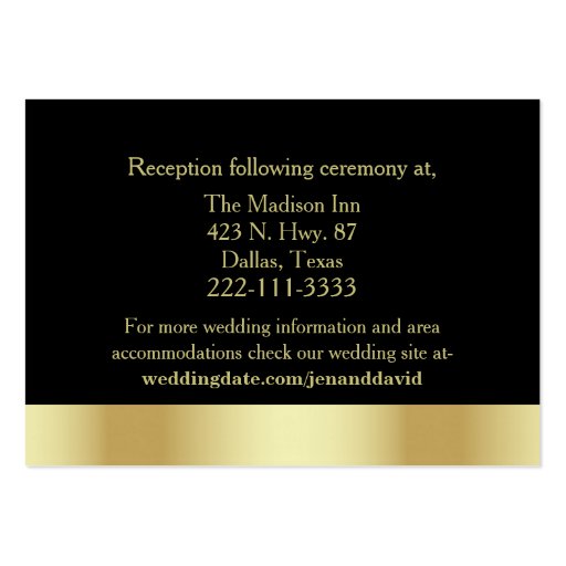 Golden Nouveau Fleur Wedding Enclosure Card Business Card Templates