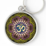 Golden Om Sacred Circles #04 Keychain