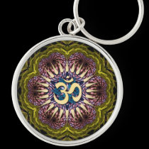 Golden Om Sacred Circles #04 Keychain