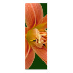 golden, orange color lily flower mini bookmark business card templates