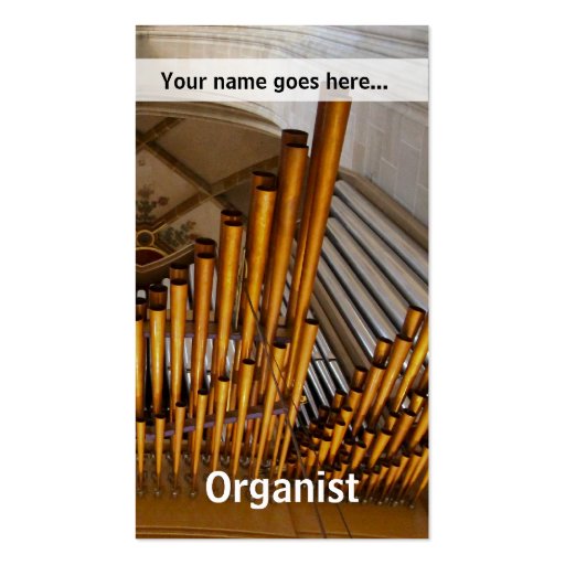 Golden organ pipes business card templates (front side)