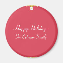 GOLDEN ORNAMENTS CHRISTMAS BELL REFRIGERATOR MAGNET