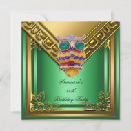 Golden Owl Elite Elegant Birthday Party Green