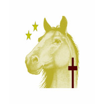 Golden Palamino Horse W/Cross ~ Ladies Long Sleeve t-shirts
