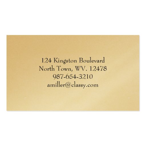 Golden Patterned Business Card (back side)