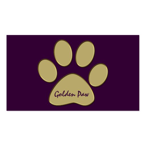 golden paw business card template (front side)