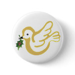 Golden peace dove buttons