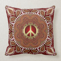 Golden Peace Earth Tribal Batik Cushion / Pillow pillows