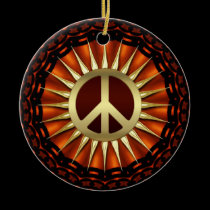 Golden Peace Sunshine Ceramic Ornament ornaments