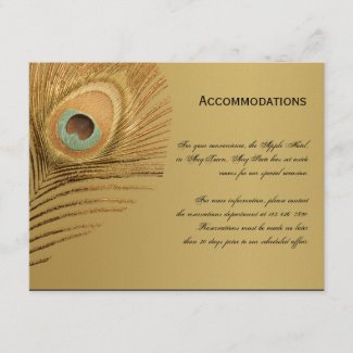 Golden Peacock Accomodations Card Invite