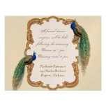 Golden Peacock & Calligraphy Reception Invitation