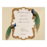 Golden Peacock & Calligraphy RSVP Response Card Invites