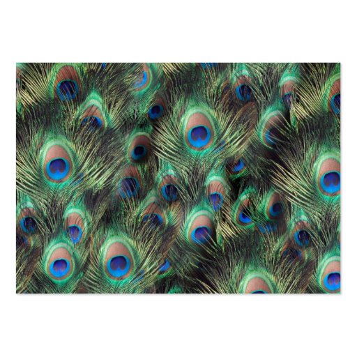 Golden Peacock Feather Table Place Name Cards Business Card Templates (back side)