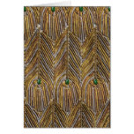 Golden Peacock Feathers Greeting Card