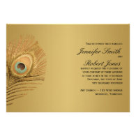 Golden Peacock Wedding Invitation