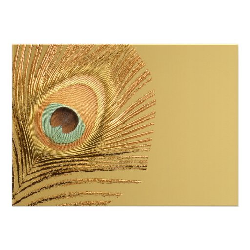 Golden Peacock Wedding Invitation