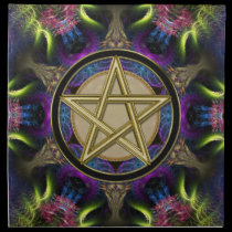 Golden Pentacle Magick Cloth Banners / Napkins napkins