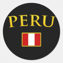 Golden Peru Round Sticker