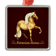 Golden Peruvian Horse Christmas Tree Ornament