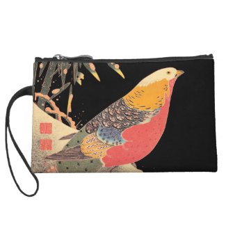 Golden Pheasant in the Snow Itô Jakuchû bird art Wristlet Clutch