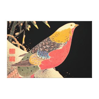 Golden Pheasant in the Snow Itô Jakuchû bird art Gallery Wrapped Canvas