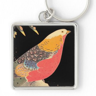 Golden Pheasant in the Snow Itô Jakuchû bird art Key Chain