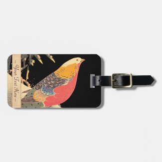 Golden Pheasant in the Snow Itô Jakuchû bird art Luggage Tags