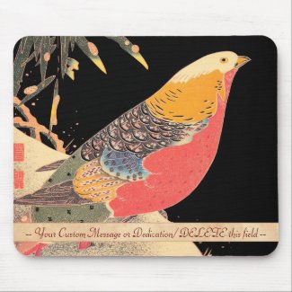 Golden Pheasant in the Snow Itô Jakuchû bird art Mouse Pads