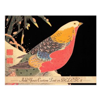 Golden Pheasant in the Snow Itô Jakuchû bird art Postcards