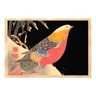 Golden Pheasant in the Snow Itô Jakuchû bird art Poster