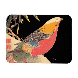 Golden Pheasant in the Snow Itô Jakuchû bird art Magnets