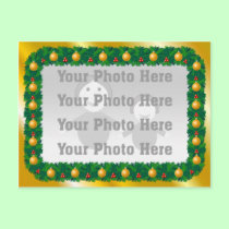 Golden Pine Photo Christmas Postcard