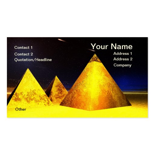Golden Piramids BusinessCard Business Card Template (front side)