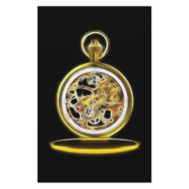 Golden Pocketwatch Pocket Watch Stationery Paper