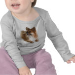 Golden Pomeranian on Fluffy White Blanket t-shirts