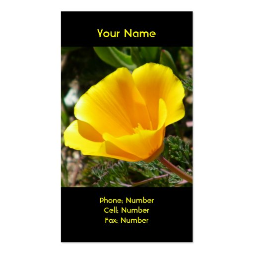 Golden Poppy Business Cards (front side)