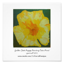 Golden Poppy Painting Photo-Print