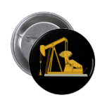 Golden Pumpjack Pinback Buttons